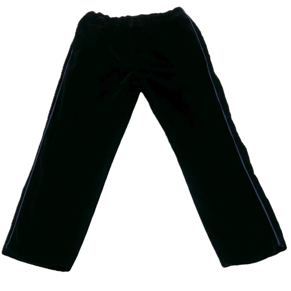 Stussy Black Corduroy Pants with Blue Side Stripe